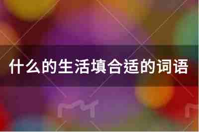 什么的生活填合適的詞語有哪些？