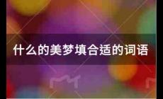 什么的美夢(mèng)填合適的詞語(yǔ)有哪些？