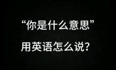 你是什么意思英語怎么說 你是什么意思翻譯英文